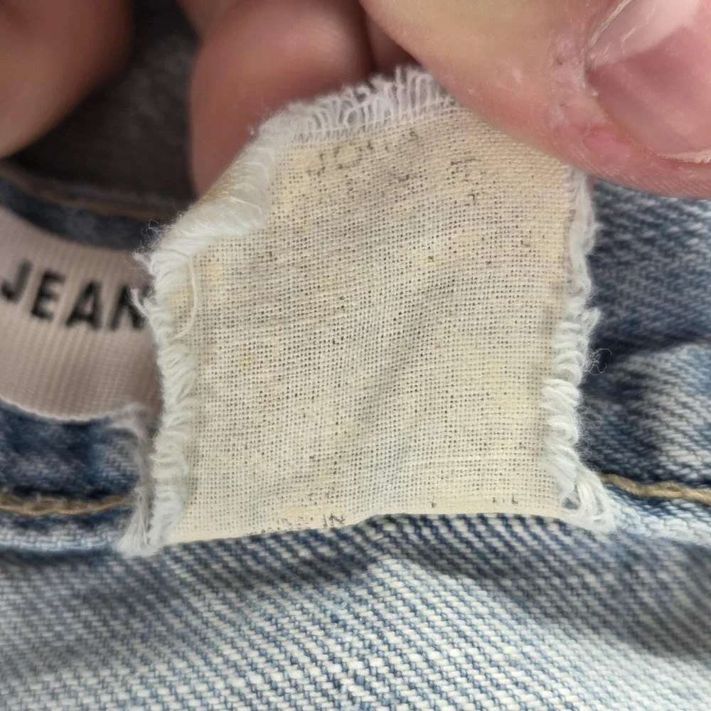 VTG Levis Engineered Jeans Mens Blue‎ Japan Twisted Altered Hem Flap Fits 30x26